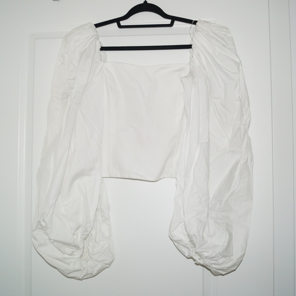 Zara White Puff Sleeve Blouse